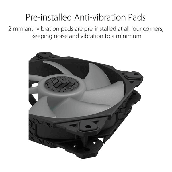Asus TUF Gaming TF120 ARGB White – 120mm Cabinet Fan with ARGB Controller (Triple Pack)